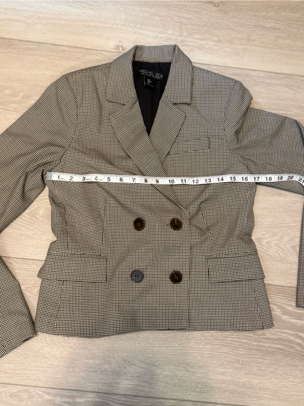 Rachel Zoe Classic Houndstooth Double-Breasted Blazer - Picture 4 of 5